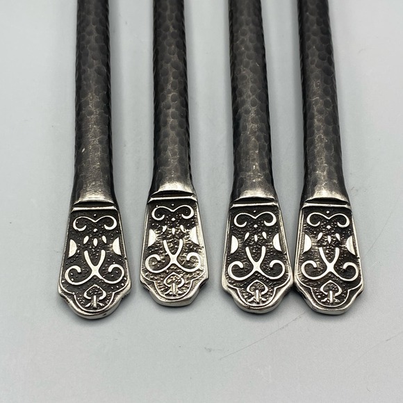 Avalon Barcelona lot of 4 Dinner Forks Hammered Matte Handle by Gourmet Settings - Picture 6 of 7
